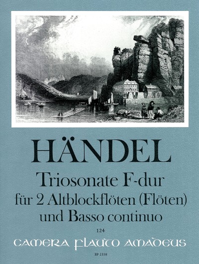 Trio Sonata F major HWV 405, for 2 treble recorders (flutes) and basso continuo, Score and parts