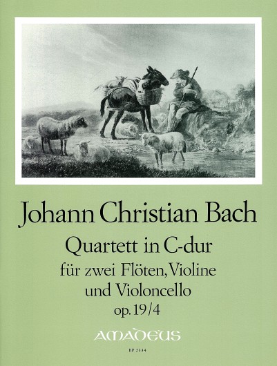 Quartet C major op. 19/4, for 2 flutes, violin and cello, Set of parts