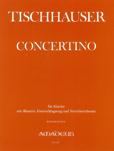 Concertino, for piano, wind trio, percussion and string orchestra, Piano reduction