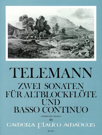 2 Sonatas TWV 41:C5 und 41: D4, from Essercizii Musici, for treble recorder and basso continuo, Score and parts