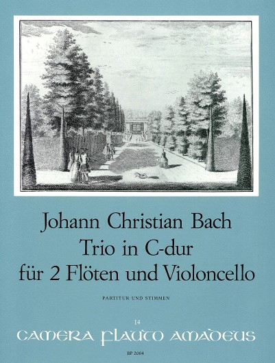 Trio C major, for 2 flutes (flute and violin) and cello, Score and parts