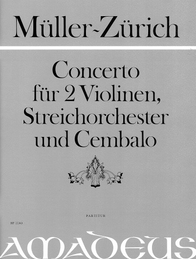 Concerto for 2 solo Violins Op. 61, for 2 violins, string orchestra and harp, Score