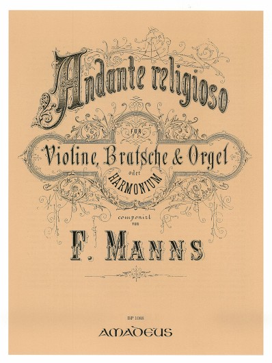 Andante Religioso Op. 14, for Violin, Viola and Organ (Harmonium), Score and parts