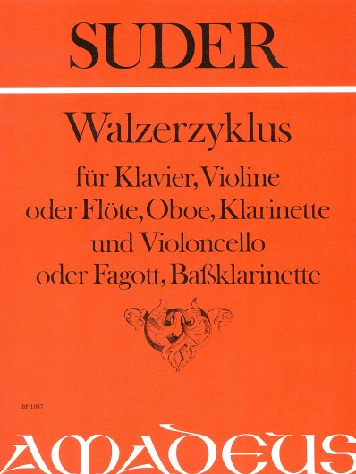 Cycle of Waltzes, for piano, violin (flute), oboe, clarinet, cello (bassoon) & bass clarinet, Score and parts