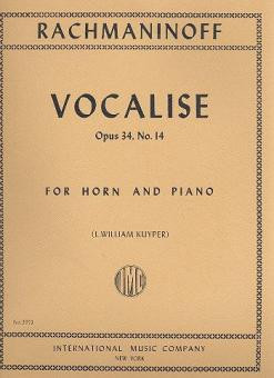 Vocalise op. 34/14, for horn and piano