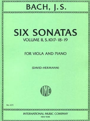 Six Sonatas Vol. 2 BWV 1017-1019, for Viola and Piano, Score and part