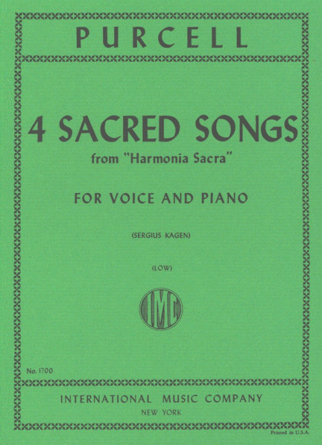 4 Sacred Songs, from "Harmonia Sacra", for voice (tenor) and piano, Vocal and performing score