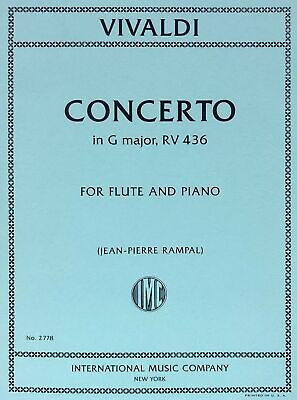 Concerto in G major op 44/21 RV 436 F 6/8, for flute and piano, Score and part