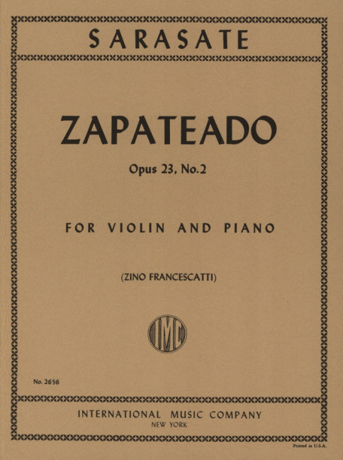Zapateado op. 23/2, for violin and piano, Score and part