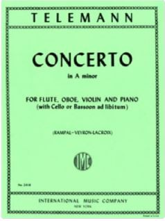 Concerto in A minor, for flute, oboe, violin and piano, Score and parts