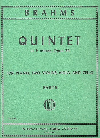 Quintet in F minor Op. 34, for 2 violins, viola, cello and piano, Set of parts