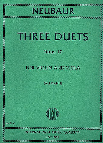 Three Duets op. 10, for Violin and Viola