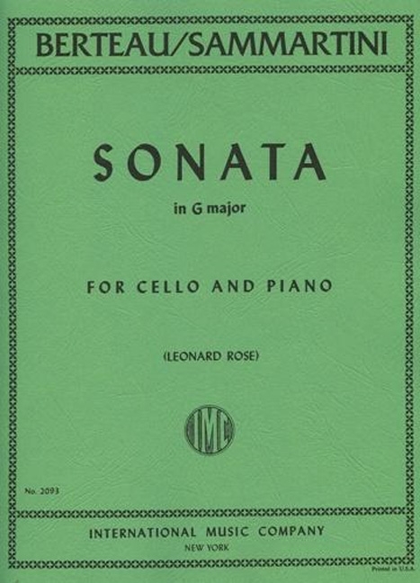 Sonata G major, for Cello and Piano