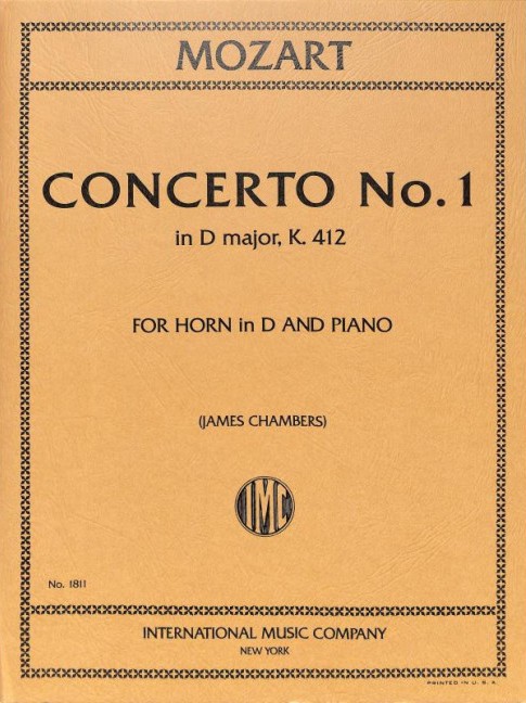 Concerto No. 1 in D major KV 412, for Horn in D and Piano
