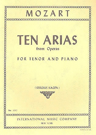 Ten Arias from Operas, for Tenor and Piano, Vocal and performing score