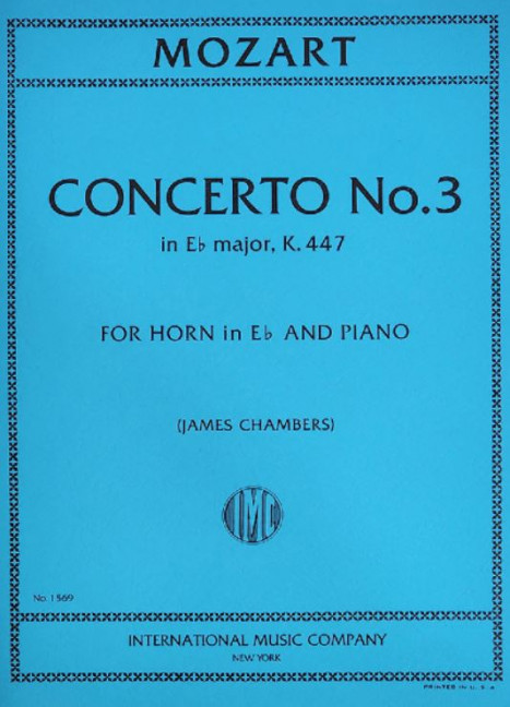 Concerto No. 3 KV 447, for Horn in Eb and Piano, Score and parts