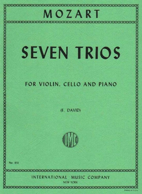 Seven Trios, for violin, cello and piano, Set of parts