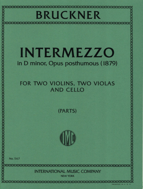 Intermezzo in D minor opus posthumous (1879), for 2 violins, 2 violas and cello, Set of parts