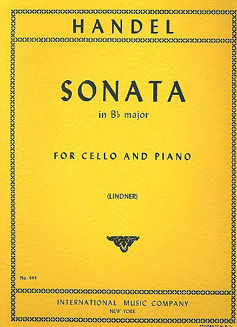 Sonata in Bb Major, for cello and piano, Score and part