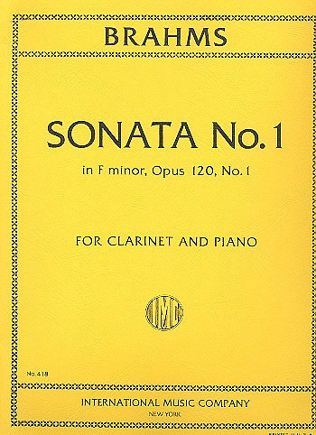 Sonata No. 1 Op. 120, for clarinet and piano, Score and part