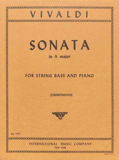 Sonata in A major Op. 2/2 RV 31, for double bass and piano, Score and part