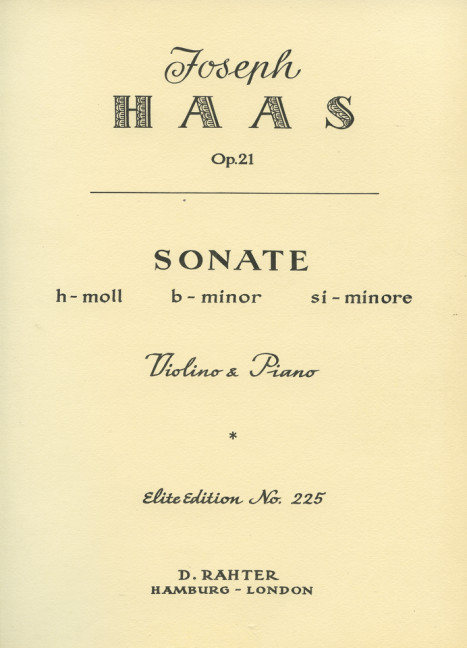 Sonata in B Minor op. 21, for violin and piano