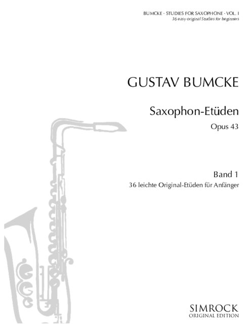 Studies op. 43 Vol. 1, 36 Easy Original Studies for Beginners, for Saxophone