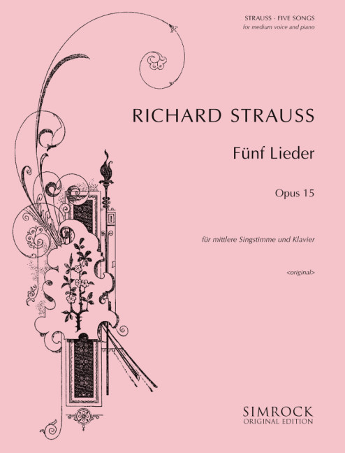 Five Songs op. 15, for medium voice and piano