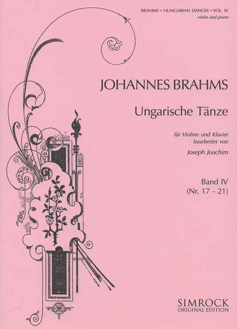 Hungarian Dances Vol. 4, No.17-21, for violin and piano