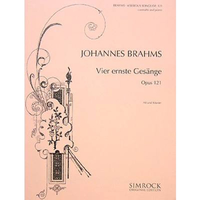 4 Serious Songs op. 121, for Alto and Piano. 9790221109682
