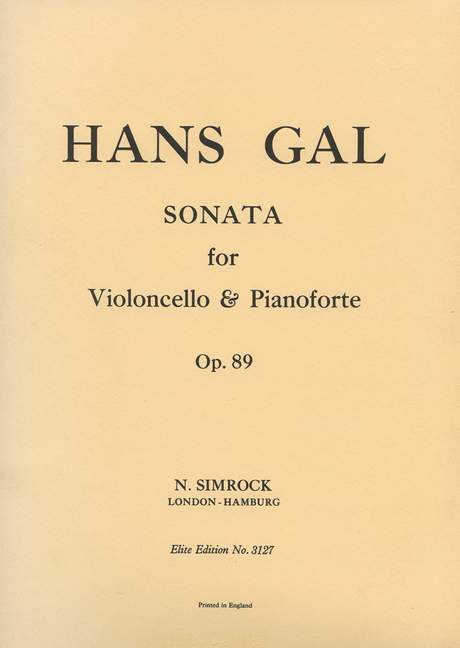 Sonata in C Minor op. 89, for cello and piano
