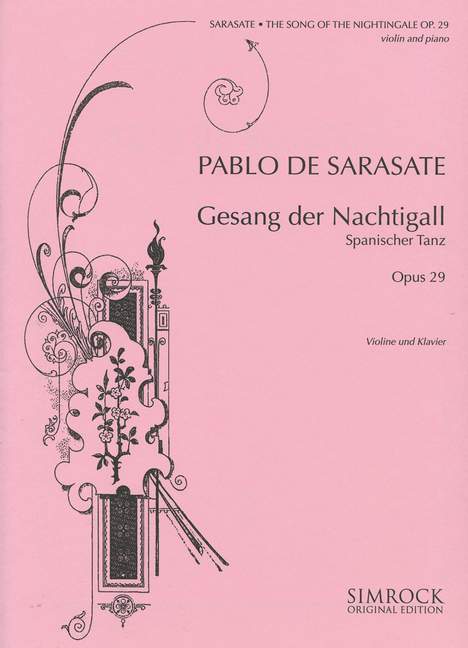 Song of the Nightingale = Canción del ruiseñor, op. 29, for violin and piano