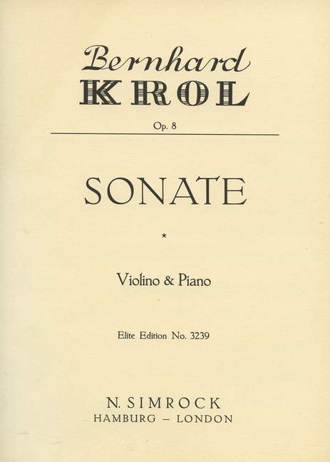 Sonata op. 8, for violin and piano