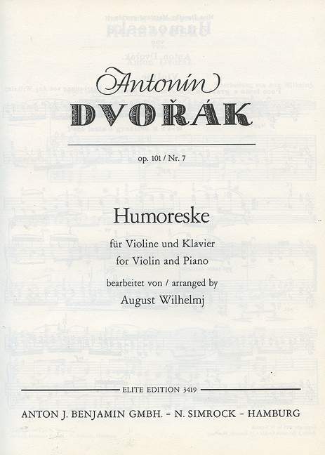 Humoresque in G op. 101/7, for violin and piano (arr. August Wilhelm)