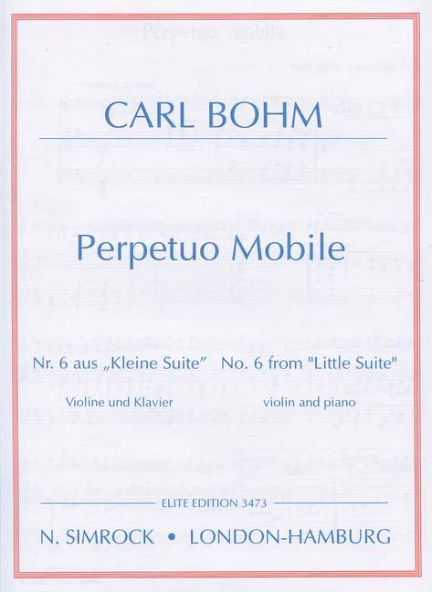 Perpetuo mobile in D, No. 6 from Little Suite, for violin and piano