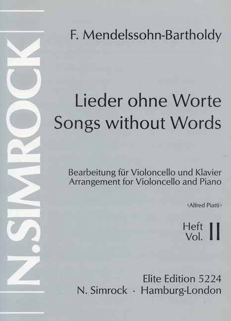 Songs without Words op. 38/53 Vol. 2, for cello and piano