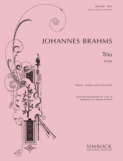 Piano trio No. 1 B flat Major op. 18, from the String Sextet op. 18, Set of parts