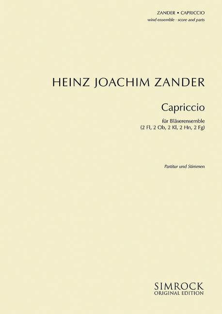 Capriccio, for Wind Instruments-Ensemble, Score and parts. 9790221116635