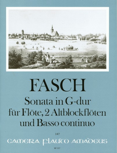 Sonata G major, for flute, 2 alto recorders and basso continuo, Score and parts