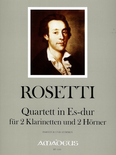 Quartet Eb major RWV B17, for 2 clarinets and 2 horns, Score and parts