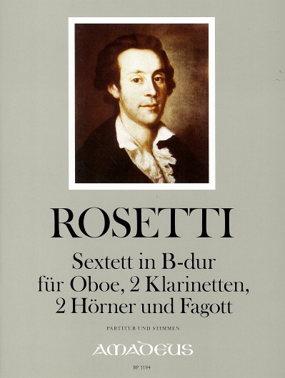 Sextet in Bb major Murray RWV B22, for oboe, 2 clarinets, 2 horns and bassoon, Score and parts