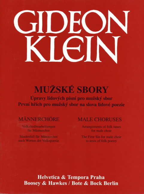 Male Choruses, Arrangements of folk tunes, for men's choir (TTBB) a cappella, Choral score