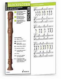 Recorder Spicker (package 10/12), Die praktische Grifftabelle für alle Blockflöten, for Sopranino, Soprano, Alt, Tenor and Bass recorder