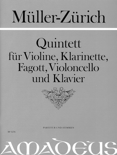 Quintet op. 74, for violin, clarinet, bassoon, cello and piano, Score and parts