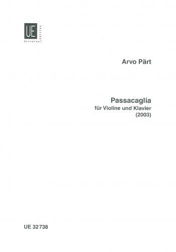 Passacaglia, for violin and piano, Score