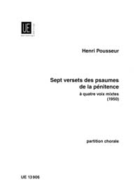 Sept versets des psaumes de la pénitence, for satb choir or vocal quartet, Choral score