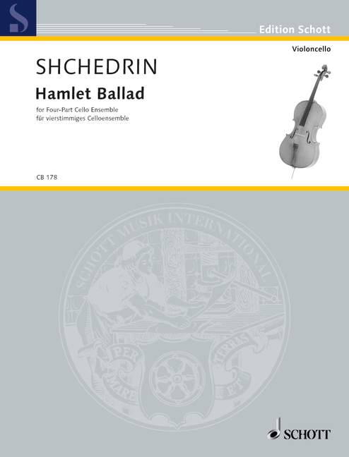Hamlet Ballad, for Four-Part Cello Ensemble, for 4 cellos or cello ensemble, Score and parts