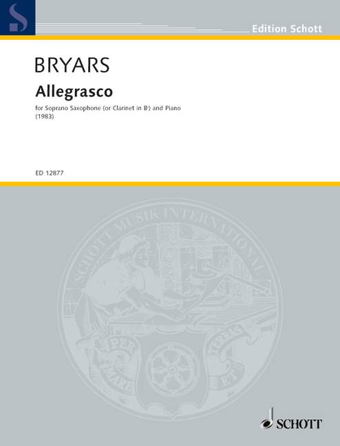 Allegrasco, for soprano saxophone or clarinet and piano, for soprano saxophone (clarinet) and piano, Score and part