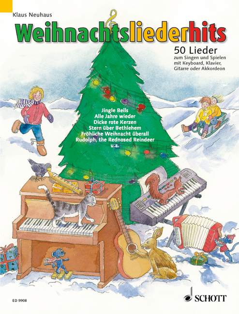 Weihnachtsliederhits, 50 Lieder zum Singen und Spielen, for voice and piano, keyboard, accordion or guitar (1 melodic instrument ad libitum), Songbook