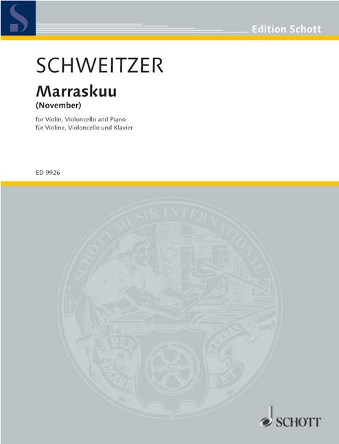Marraskuu, (November), for violin, cello and piano, Performing score
